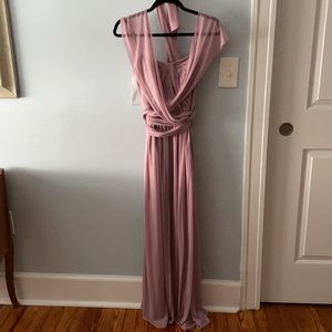 David’s Bridal Bridesmaid Dress- in quartz convertible- 6way